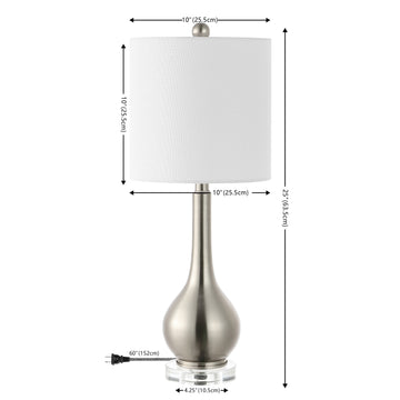 Dylan 25" Metal/Crystal Teardrop LED Table Lamp - JONATHAN Y